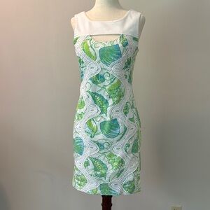 Lilly Pulitzer Green and Blue Sleeveless Sheath Mini Dress